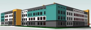 На будівництві нової Гірської середньої загальноосвітньої школи I-III ступенів на 24 класи (600 учнів) тривають роботи по утепленню фасаду