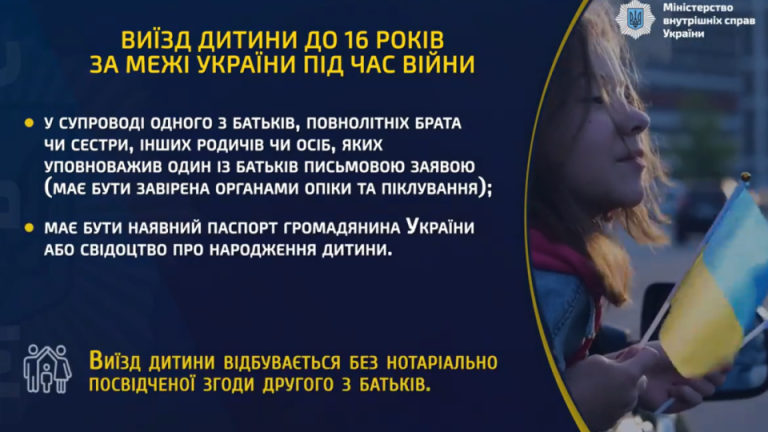 Виїзд дитини до 16 років за межі України під час війни