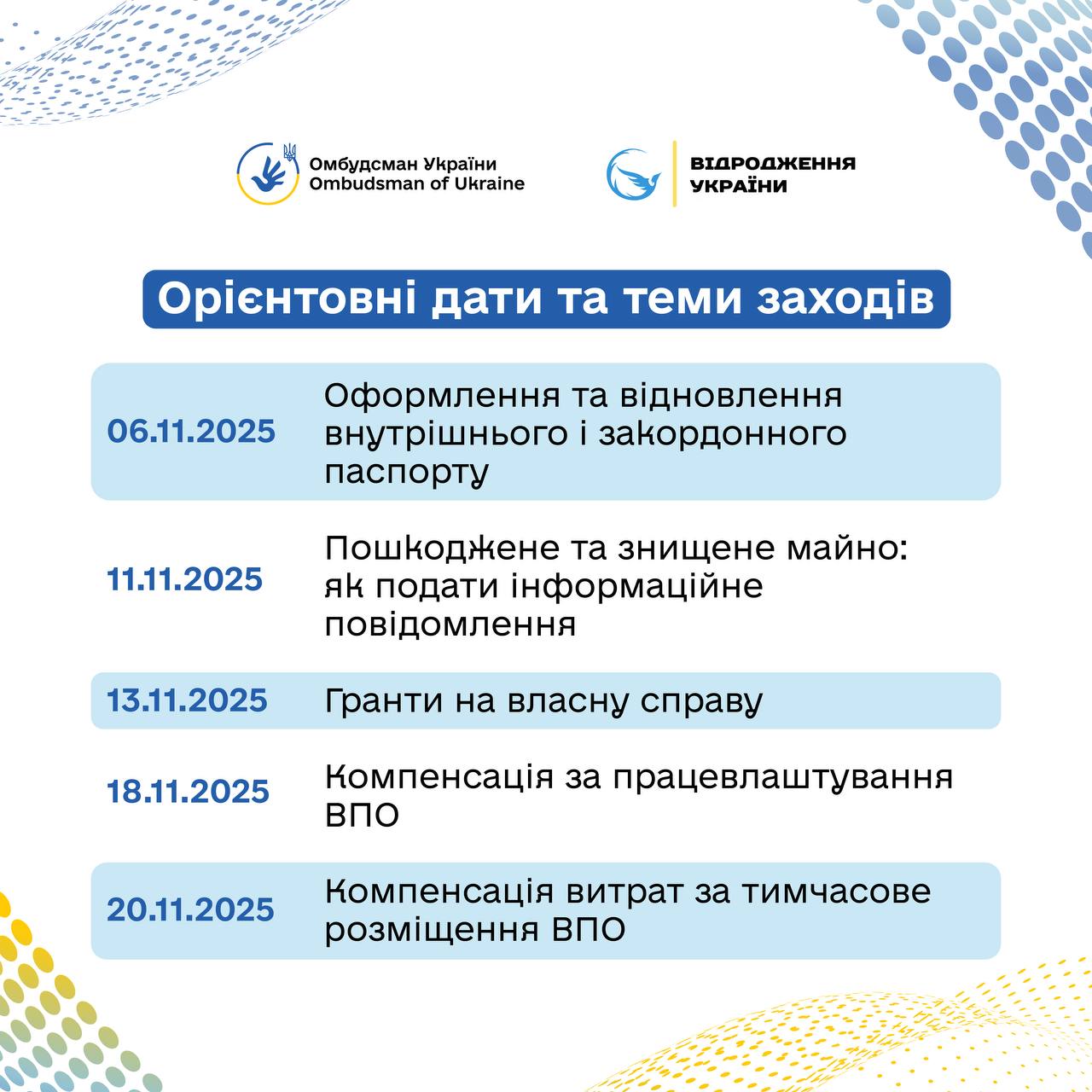 Правопросвітницьких онлайн заходів для підвищення обізнаності ВПО