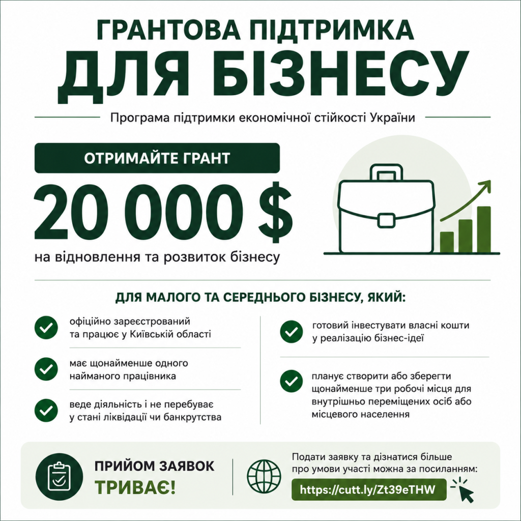 Підприємці Гірської громади можуть отримати грантову підтримку для розвитку бізнесу