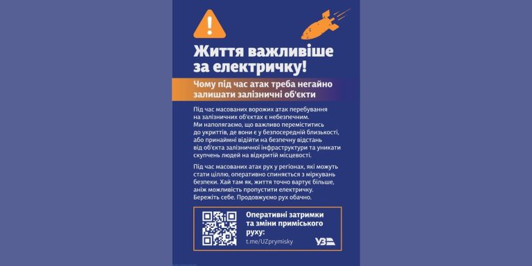 Безпека під час повітряної тривоги на залізниці