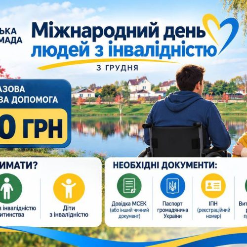 Одноразова грошова допомога до Міжнародного дня людей з інвалідністю: як мешканцям громади отримати виплату